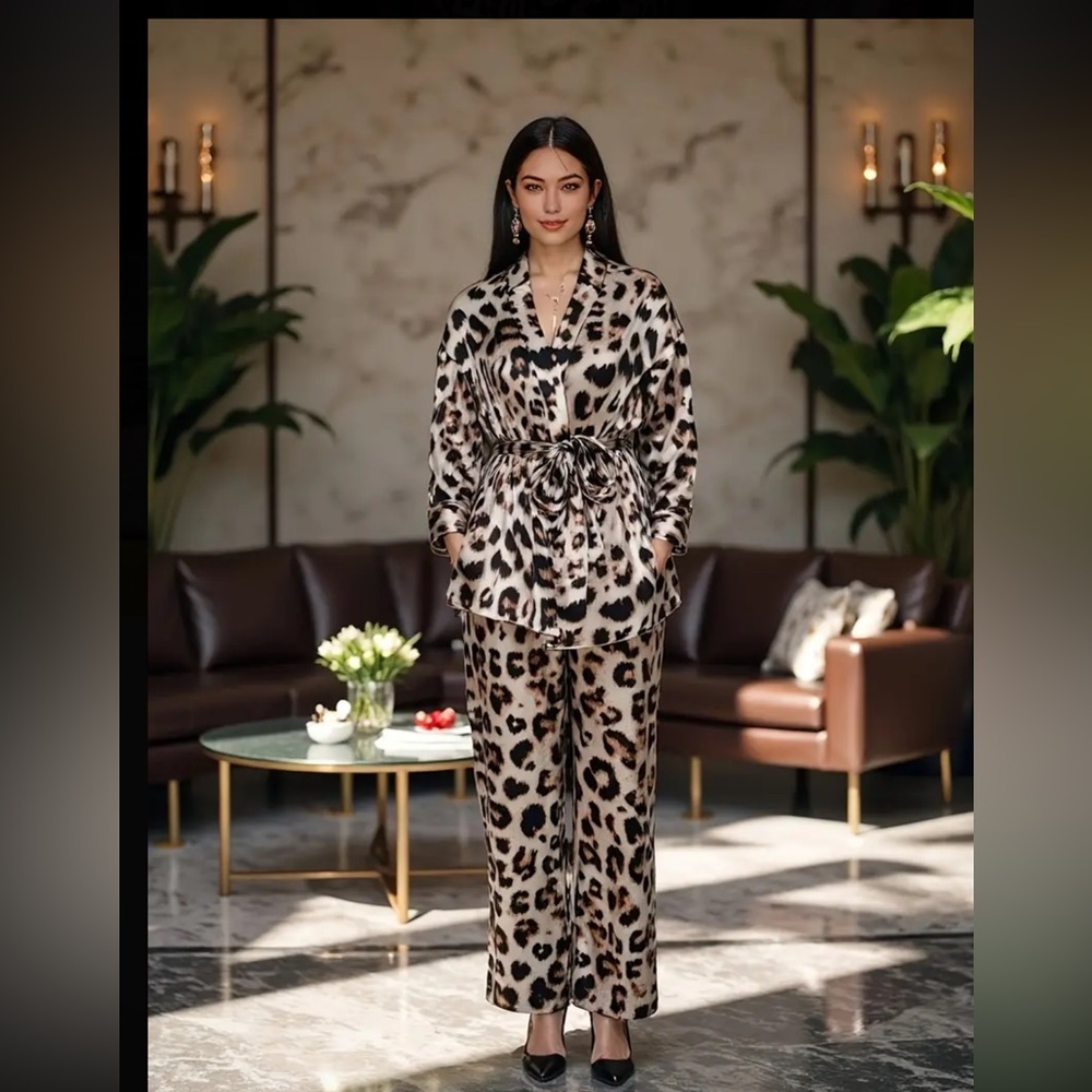 Chic Leopard Print pajamas set